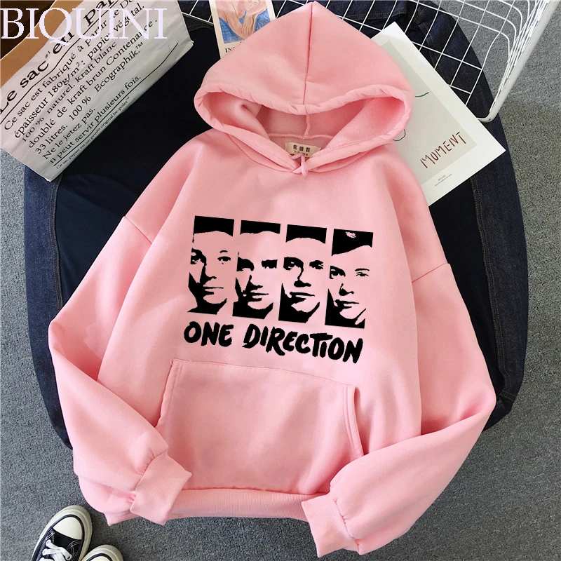 

One Direction Ladies Long Sleeve Casual Hooded Oversized Sweatshirt Kpop Hoodie Women Clothes Pullovers Streetwear Hoodies Tops