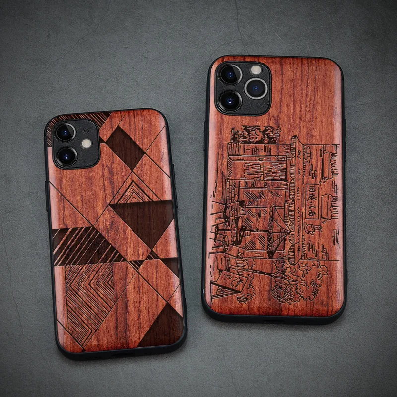 

Carveit For Samsung Note 10 20 S10 S20 S21 Plus Ultra FE Wood Case iPhone 11 12 Pro Mini SE 2020 7 8 Plus Xr Xs Max Wooden Shell