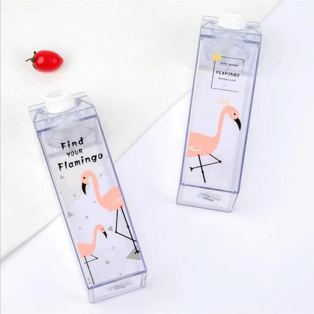 1 шт. 500 мл Фламинго мультфильм водой чашка с соломкой питьевая вода Портативный