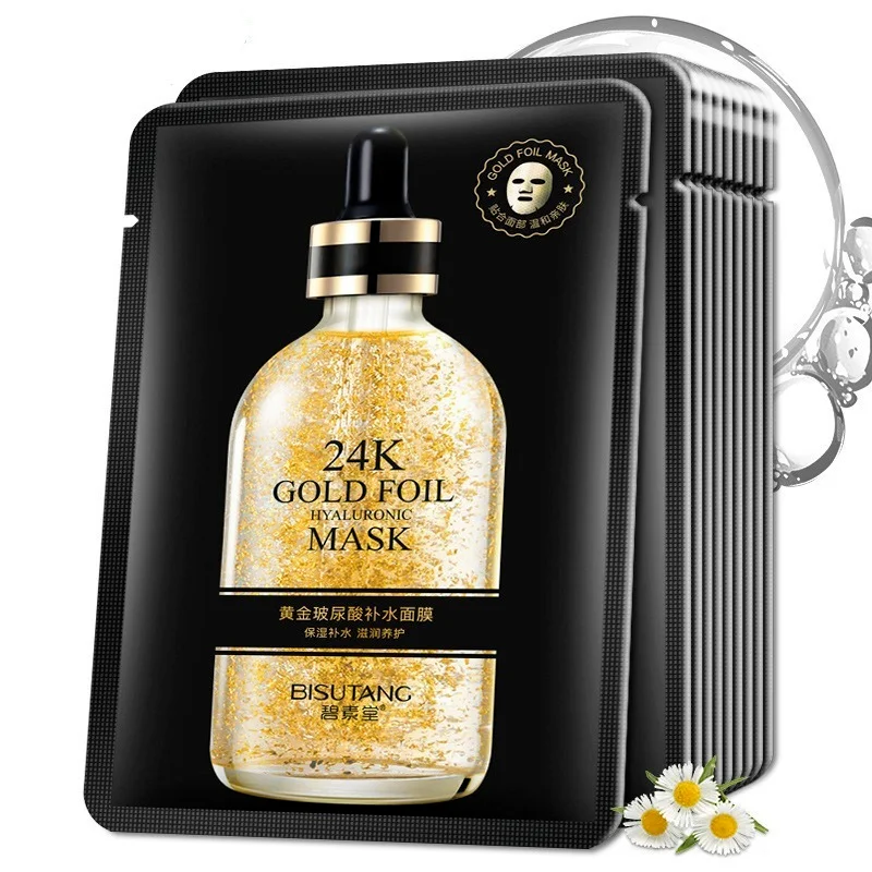 

24k Gold Hyaluronic Acid Moisturizing Mask Moisturizing Oil Control Shrink Pores Deep Moisturizing Facial Treatment