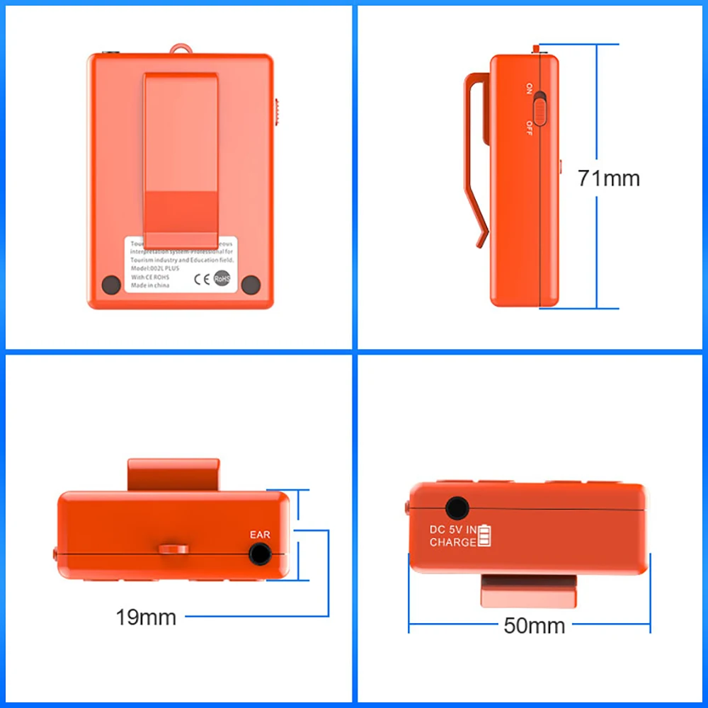 

Wireless tour guide system acoustic system 1 transmitter+1 receiver digital long distance interpreter