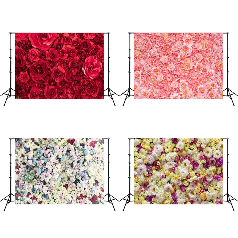 Виниловый фон для фотосъемки новорожденных с изображением роз и цветов|Фоны