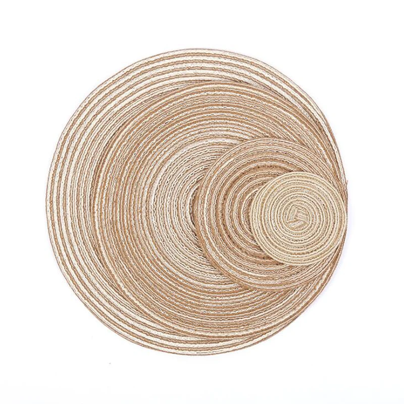 

8pcs/lot Kitchen Tools Table Mat Round Placemat Eco-Friendly Hand knitted Cup Mat For Home Garden Tableware Pad