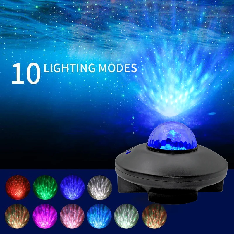 

LED Star Galaxy Projector Ocean Wave Night Light Room Decor Rotate Starry Sky Porjectors Decoration Bedroom Lamp Gifts