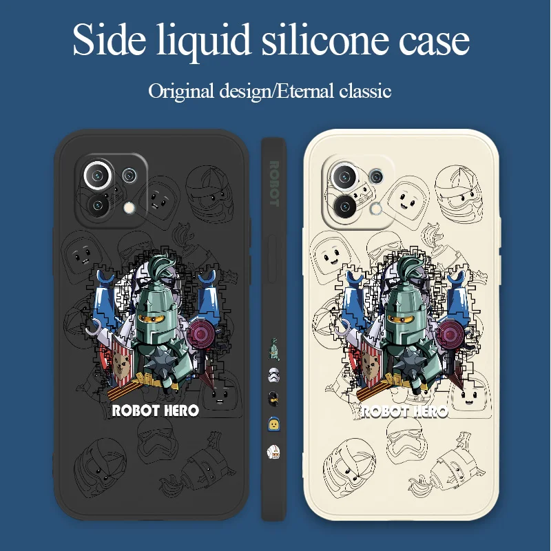 

Trend Robot Case For Xiaomi Mi 11 11T Ultra 11i 10T 9T Pro Lite 10 10S 9 8 lite Pro Poco F2 X2 F3 Pro Soft Silicone Phone Cover