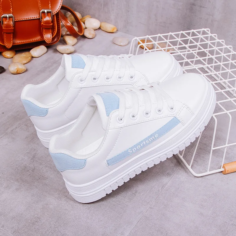 2019 Новинка весны осень белые кроссовки Женская обувь В Корейском стиле Обувь для
