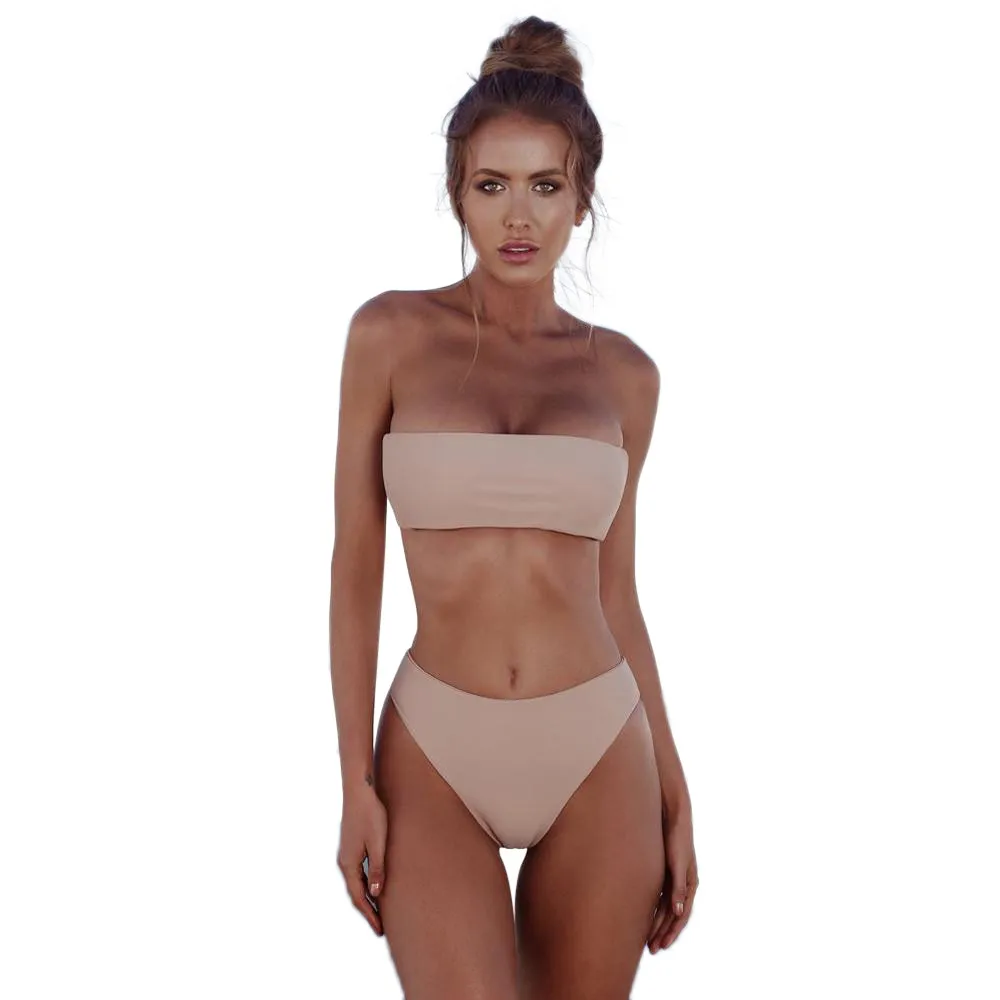 

Popular Women Bandeau Bandage Bikini Set Push-Up Brazilian Swimwear Beachwear Swimsuit Summer Vintage Women's Swimsuits Biquini