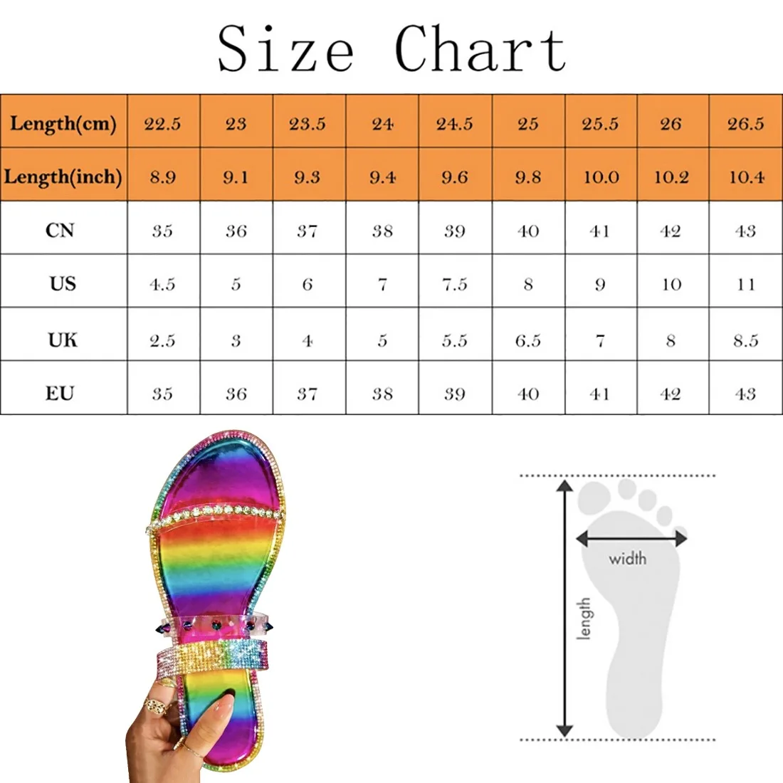 

Summer Fashion Women's Rhinestone Sandals Beach Sandals Female Flat Peep Toe Shoes Lady Multicolor Sandals
