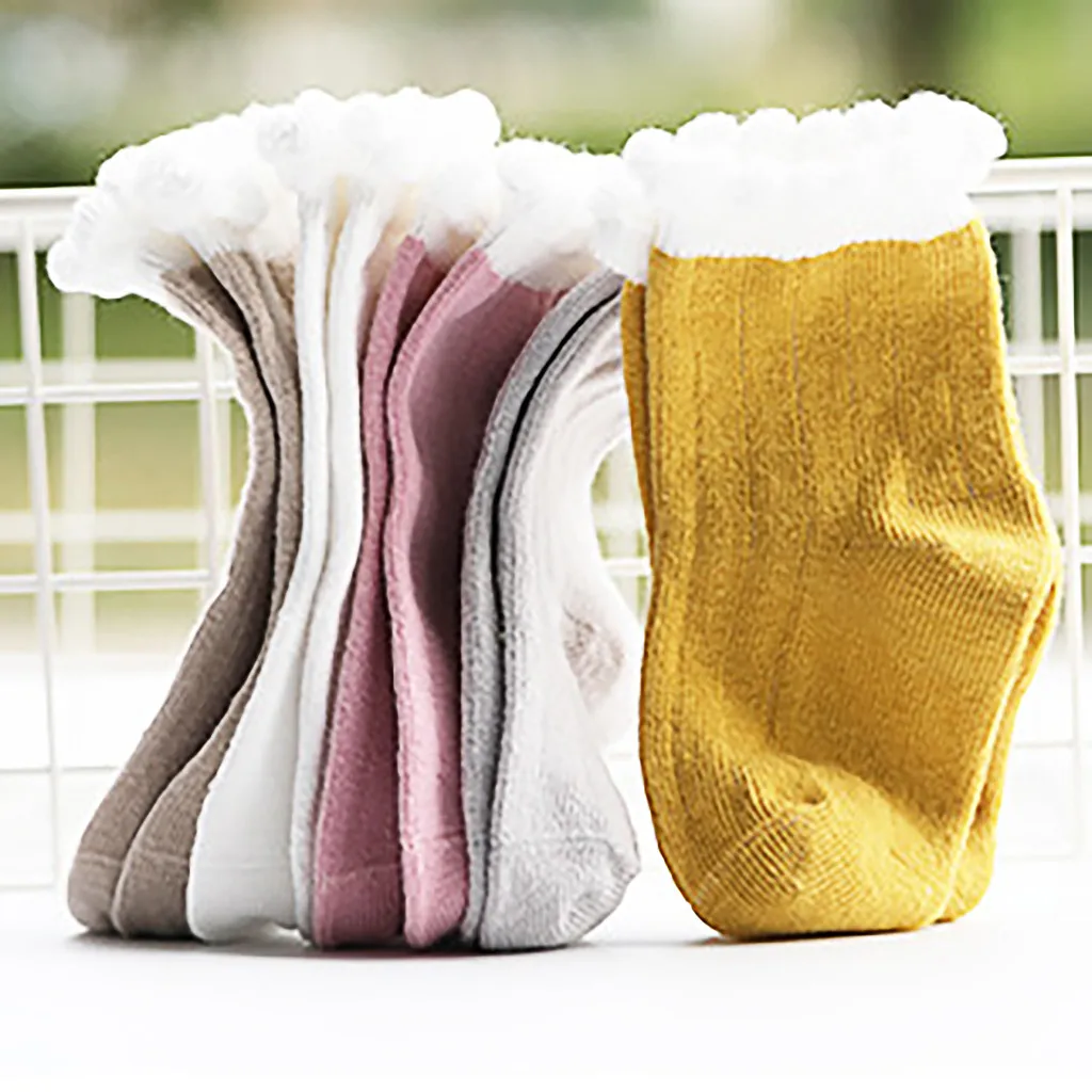 Детские Носки для девочек милые однотонные хлопковые колготки осени и весны