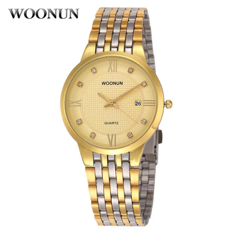 

2020 Fashion Top Gold Watch Luxury Business Stainless Steel Watch Relogio Masculino Men Classic Watches Quartz jam tangan