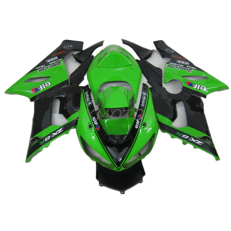 

Обтекатели бесплатно под заказ, подходят для 2005 2006 Kawasaki ZX6R, обтекатель для мотоцикла зеленого и черного цвета zx6r 05 06 JK97