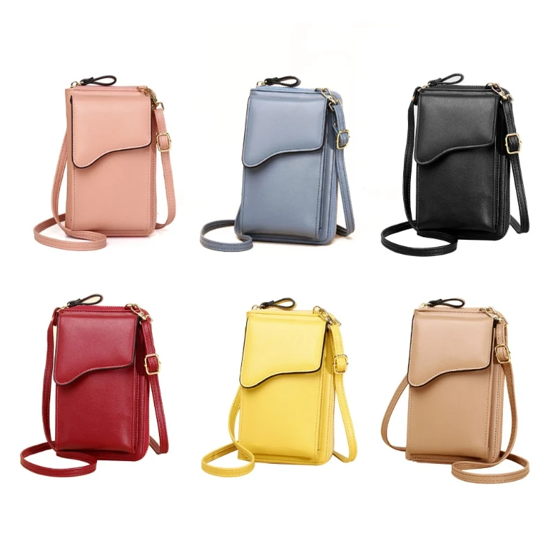 

K5DA Women Girls Leather Crossbody Phone Shoulder Bag Card Holder Pouch Case Small Wallet