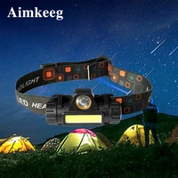 cob led headlamp portable flashlight 12000lm usb rechargeable built in 18650 battery torch light for camping fishing head lights