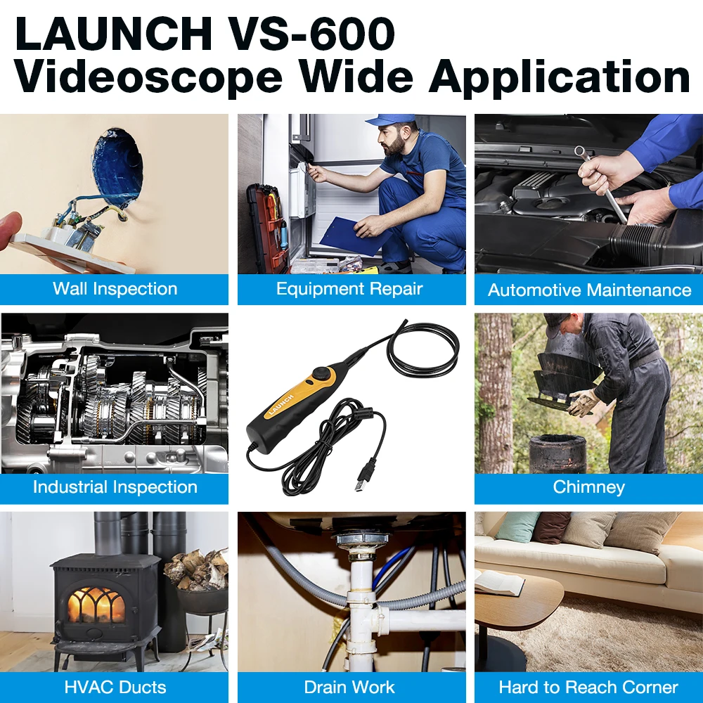 Launch VSP-600 камера для осмотра видеокамер 5 мм VSP600 бороскоп просмотра и захвата видео