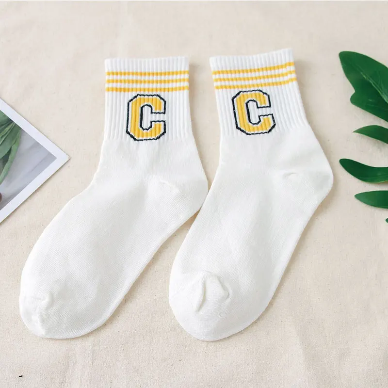 2 пары/Хлопковые дамские Чулки средней длины с тремя барами Осень/Зима чулки