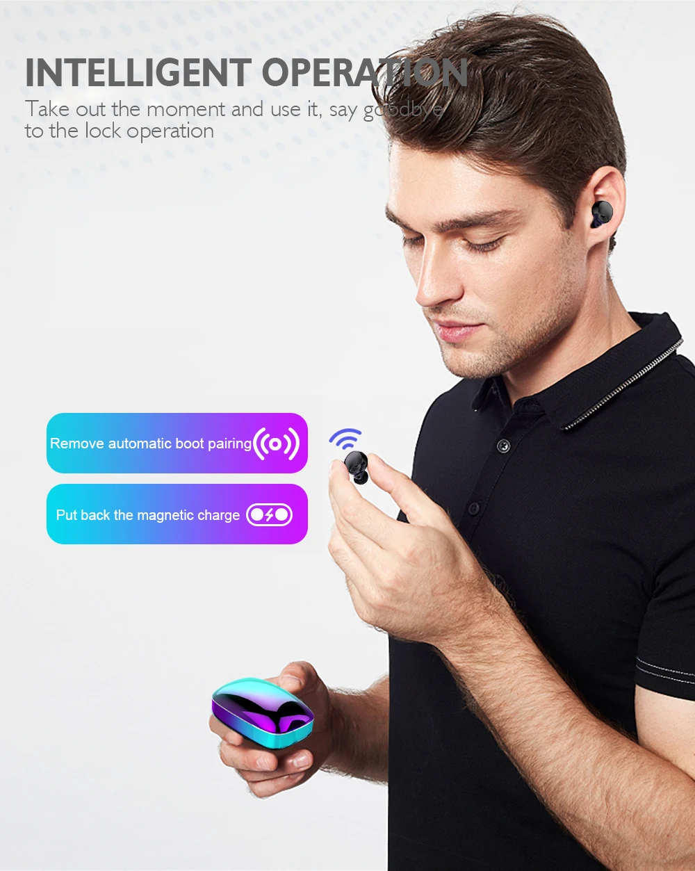 Arlado X29 градиентные беспроводные bluetooth-наушники портативные сенсорные наушники с 2000 мАч Мощный светодиодный дисплей Спортивная гарнитура