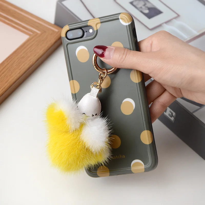 Модный креативный подарок из меха норки маленькая соломенная сумка Подвеска