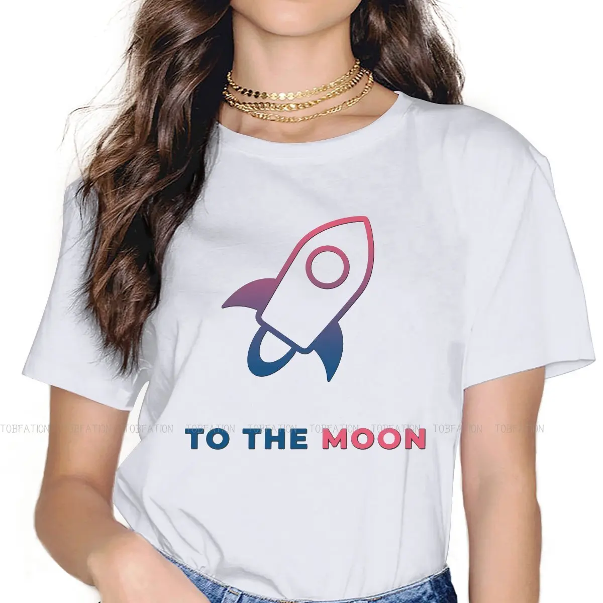 

Stellar Crypto XLM Coin Cryptocurrency Original TShirts To The Moon Woman's T Shirt 5XL Clothing