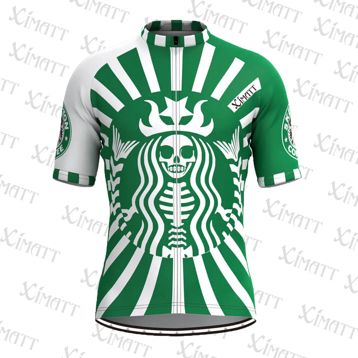 Классическая кофейная футболка из полиэстера для езды на велосипеде зеленая