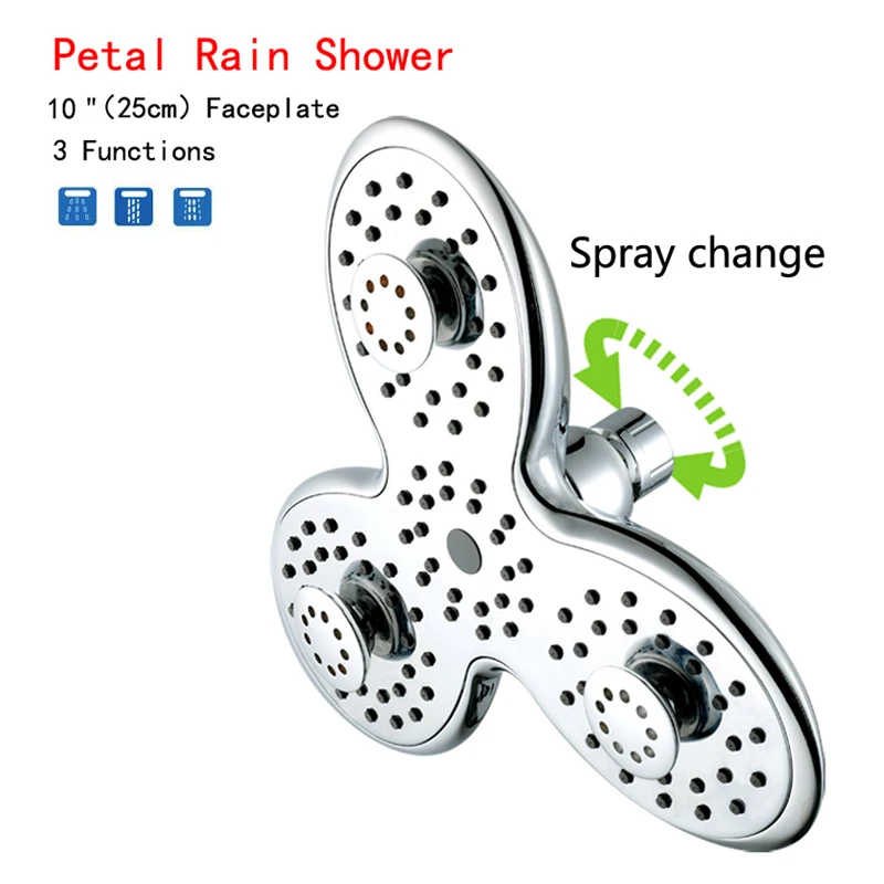 10 дюймов Насадки для душа тела струи дождя из АБС пластика 3 Функции Регулируемая