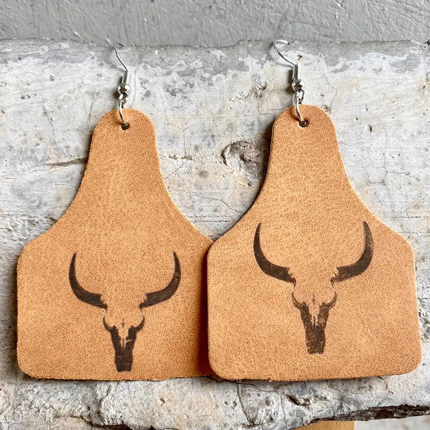 Западные Ковбойские женские модные древние кожаные серьги-капли с ацтекским