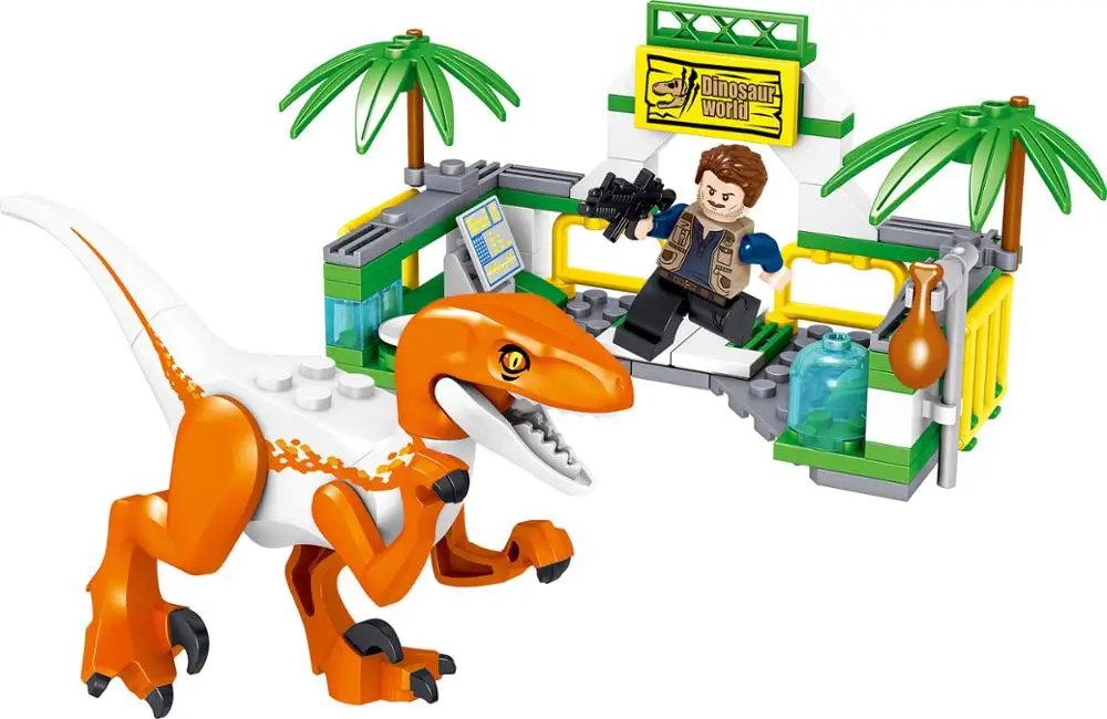 Парк Юрского периода QL1701 4 шт./партия строительные блоки кирпичи динозавр