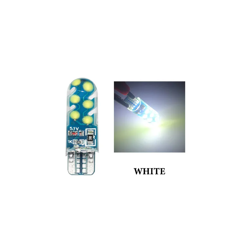 Белый 2 шт. T10 w5w Автомобильный светодиодный лампы 194 w5w 12SMD со стробоскопической вспышкой для Canbus без ошибки силиконовый светодиодный светильник разрешение на парковку номерного знака КУПОЛ 12V - Испускаемый цвет: Белый