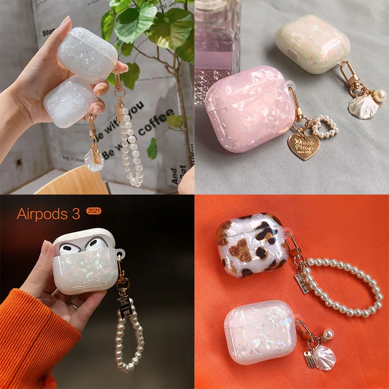 Чехол для наушников apple airpods 3 Air Pod с жемчугом | Электроника