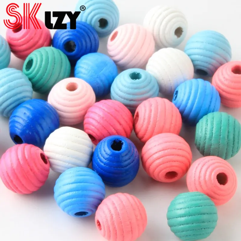 Натуральные круглые бусины из дерева с резьбой диаметром 14/20 мм для