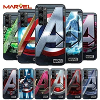 marvel logo for huawei honor 30 20 10 9s 9a 9c 9x 8x max 10 9 lite 8a 7c 7a pro silicone soft black phone case