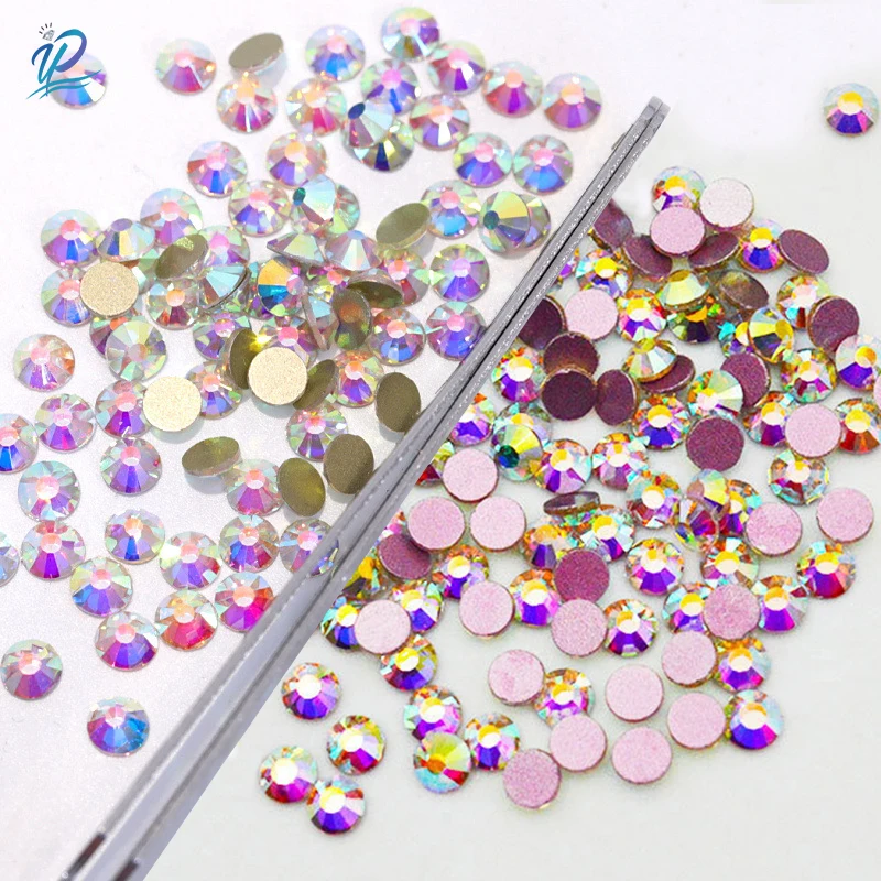 Высококачественные Стразы с серебристым/золотистым/розовым золотистым дном