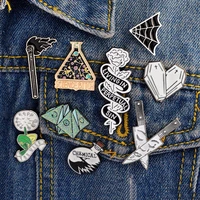 magic science chemical enamel pin beaker badge brooch lapel pin denim jeans shirt bag cartoon jewelry gift