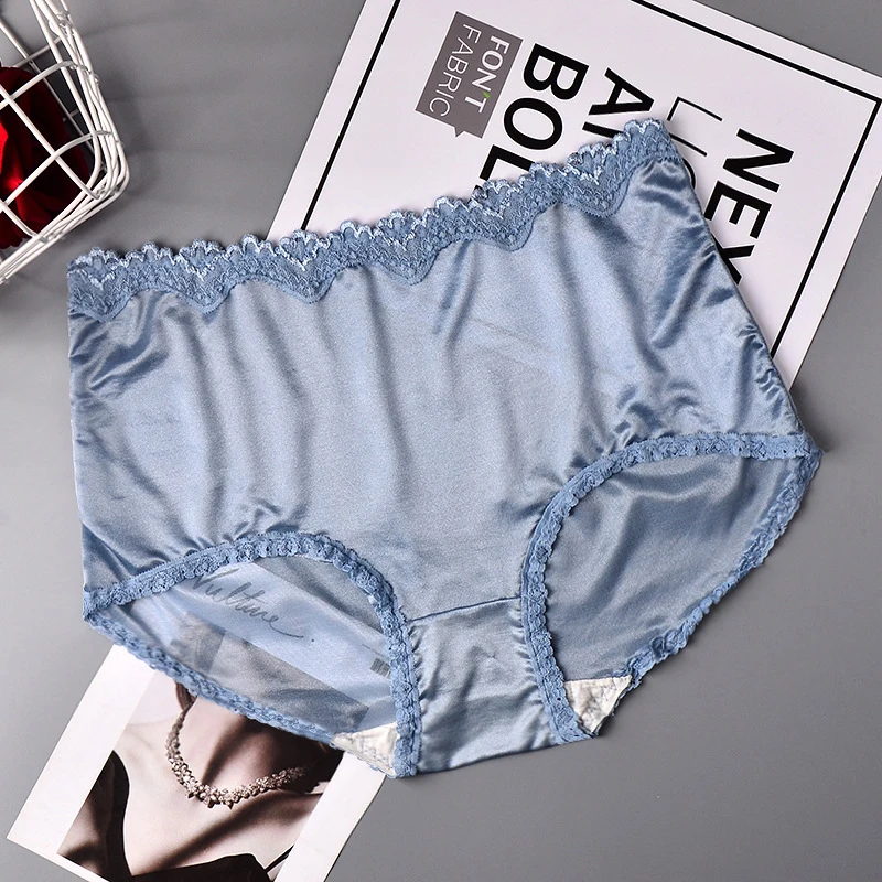 Женское нижнее белье женские летние атласные трусики большие размеры молочный