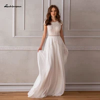 lakshmigown vestido simple boho wedding dress backless 2020 robe longue vintage lace long wedding dresses chic bridal gowns