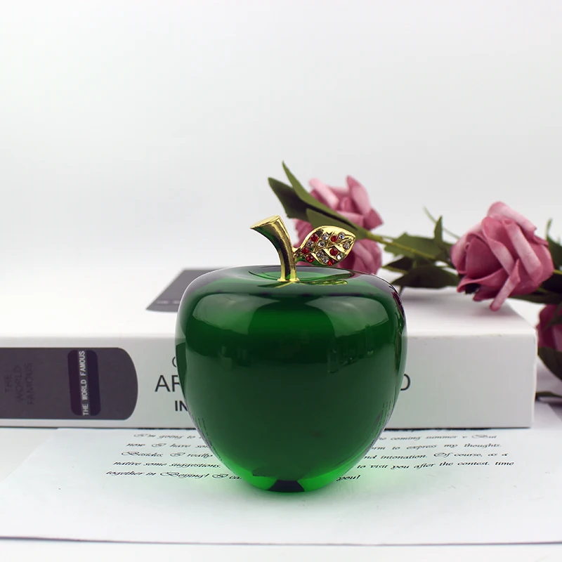 80 мм Хрустальное яблоко пресс папье свадебное украшение хрустальный шар Ремесло