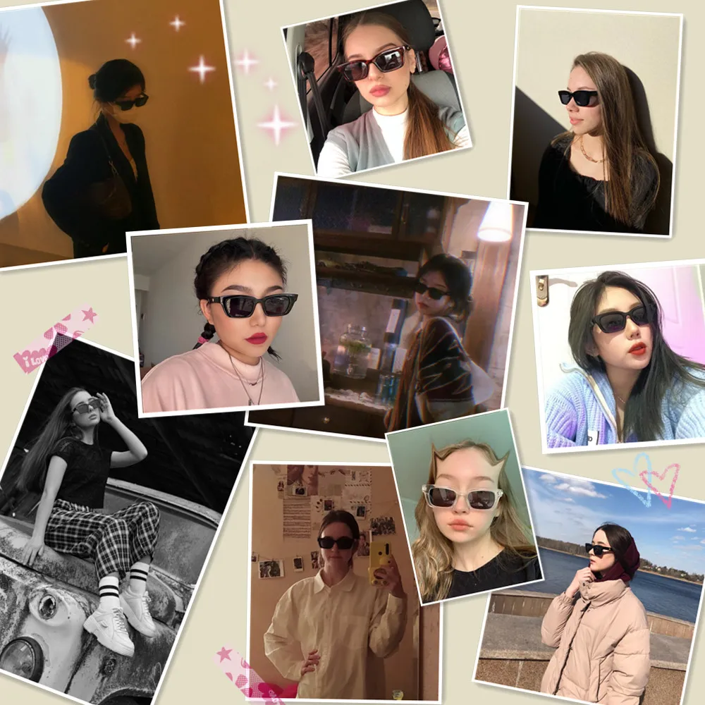 

Women Sunglasses Rectangle Vintage glasses Leopard Sunglasses Brand Designer Eyeglass Female Cat Eye Sunglasses