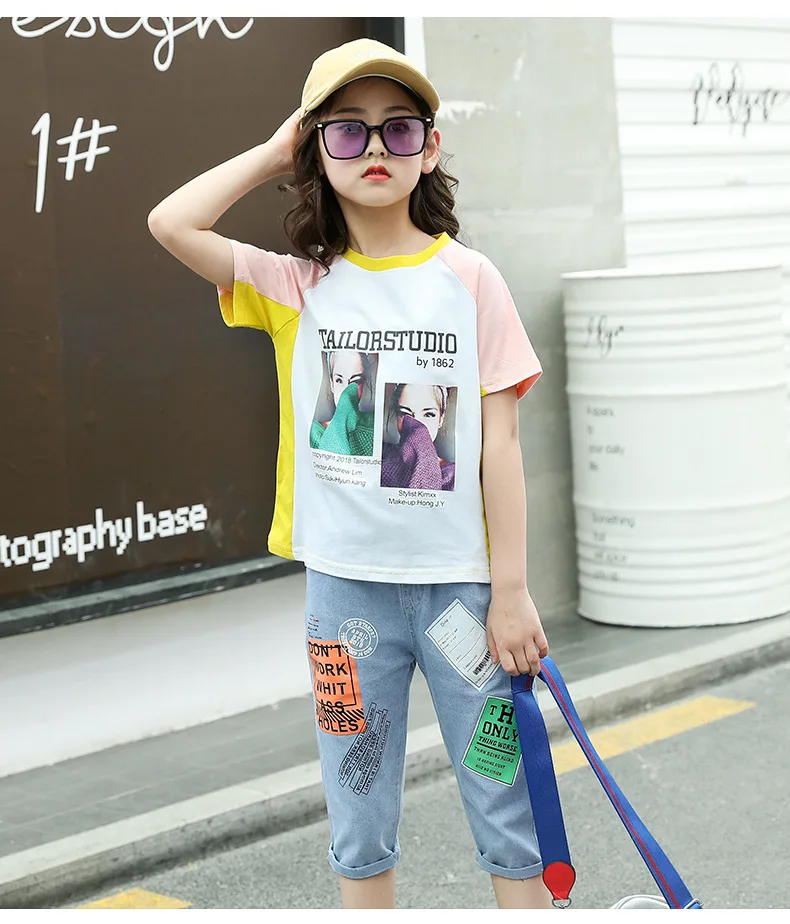 Одежда для девочек 2020 новое летнее платье красивый костюм из двух предметов с