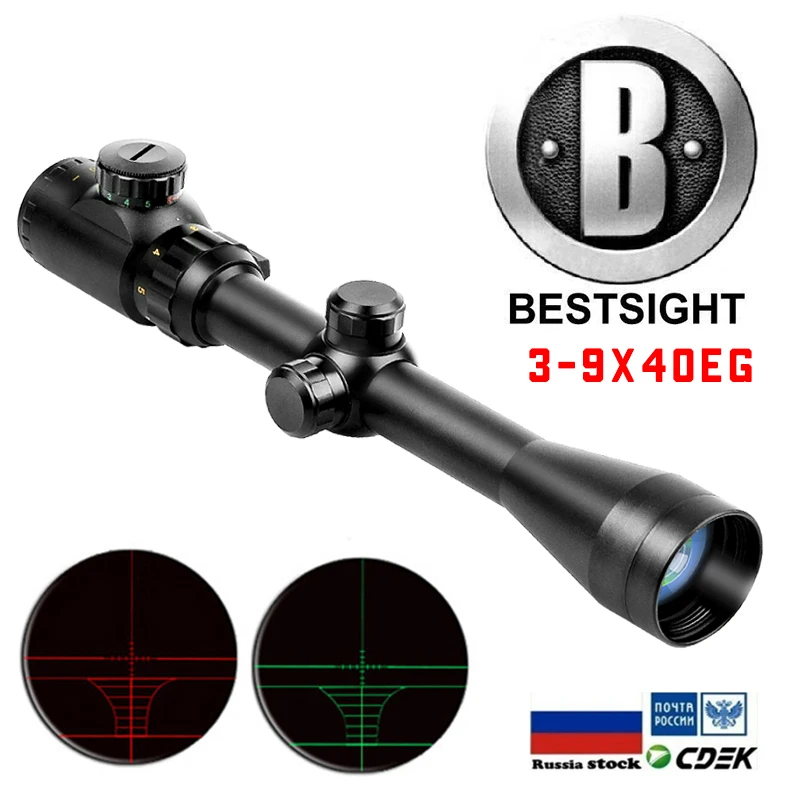 B BESTSIGHT 3-9x40eg оптические Прицелы Охотничьи красные зеленые с подсветкой сетка снайперская винтовка прицел Luneta Para Rifle Caza