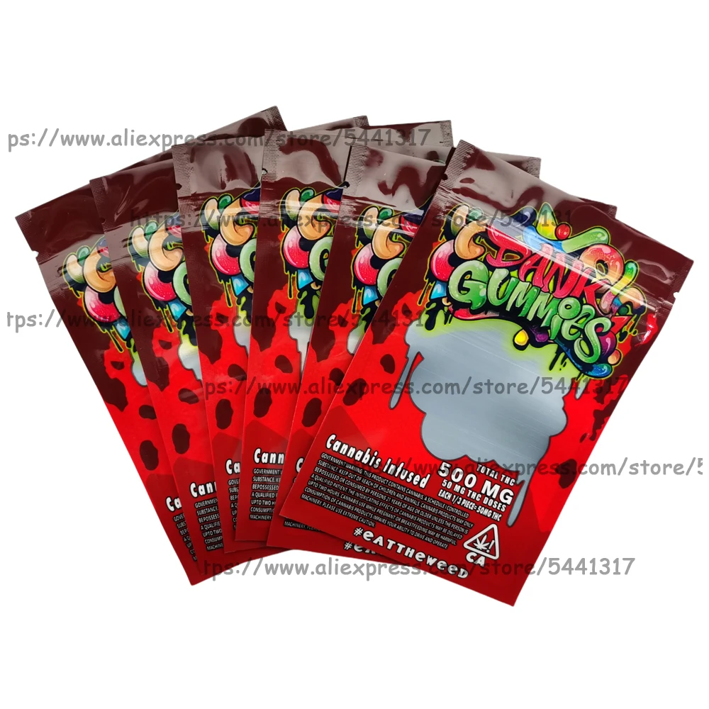 

High Quality Smell Proof Mylar Ziplock Bags 500MG Tobacco Bags Food Package Candy Weed Bags Wholesale 10*15 CM