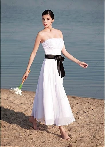 Шифоновое платье-трапеция без бретелек ТРАПЕЦИЕВИДНОЕ свадебное платье