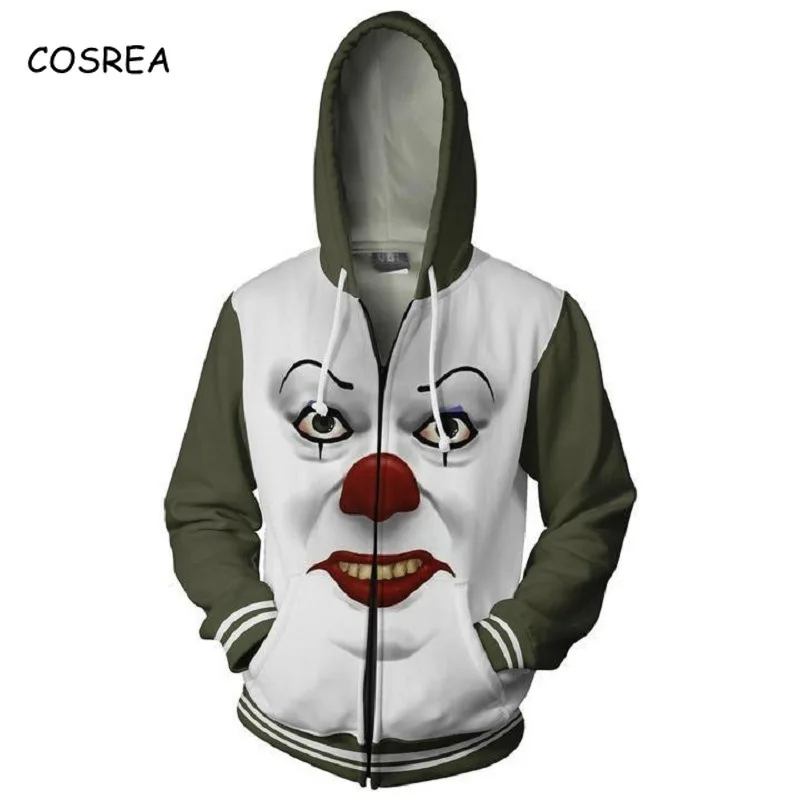Мужской костюм клоуна Стивена Кинга толстовка с капюшоном пуловер Костюмы