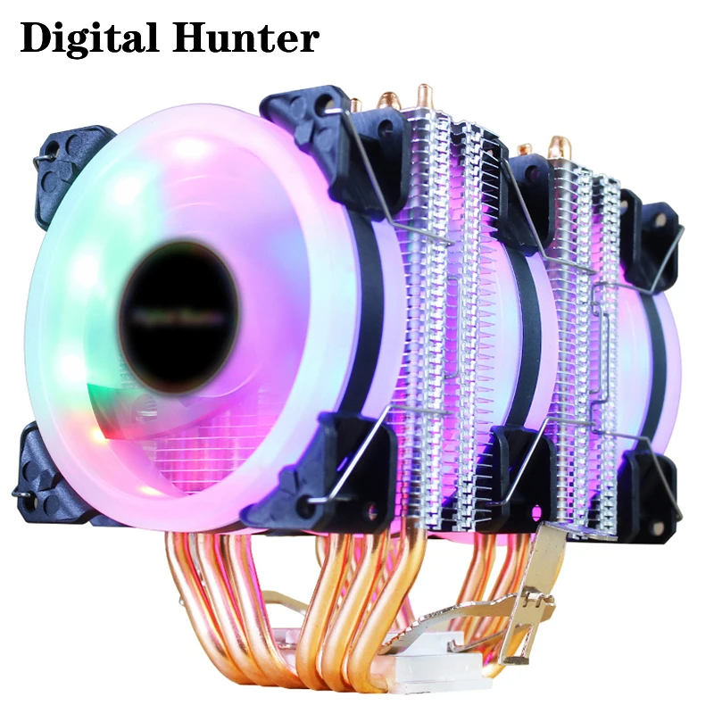 Кулер для процессора 6PH FA с 6 тепловыми трубками и двойной башней 3/4 Pin PWM RGB 90 мм