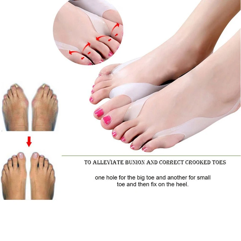 

1Pair Big Toe Hallux Valgus Corrector Orthotics Feet Care Bone Thumb Adjuster Correction Pedicure Bunion Straightener