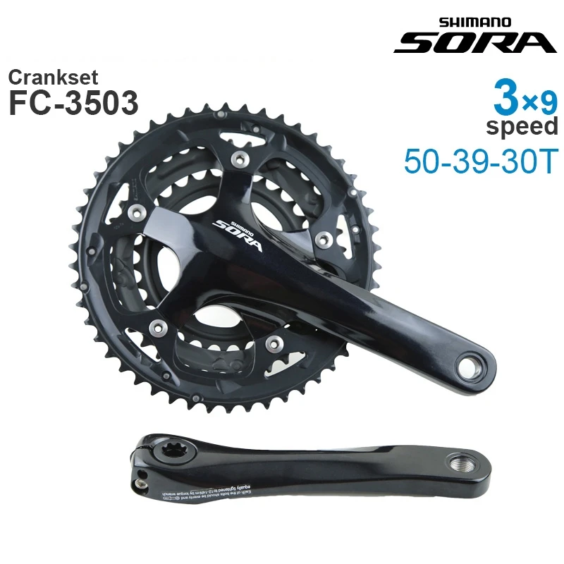 

Кривошипная Система SHIMANO SORA 3500 3x9 В, FC-3503 50-39-30T 165, 170 и 175 мм