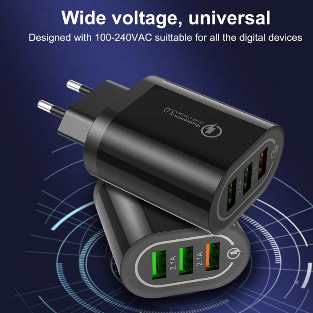 Стандартное зарядное устройство для SAMSUNG стандарта США и ЕС быстрая зарядка QC18w3.0