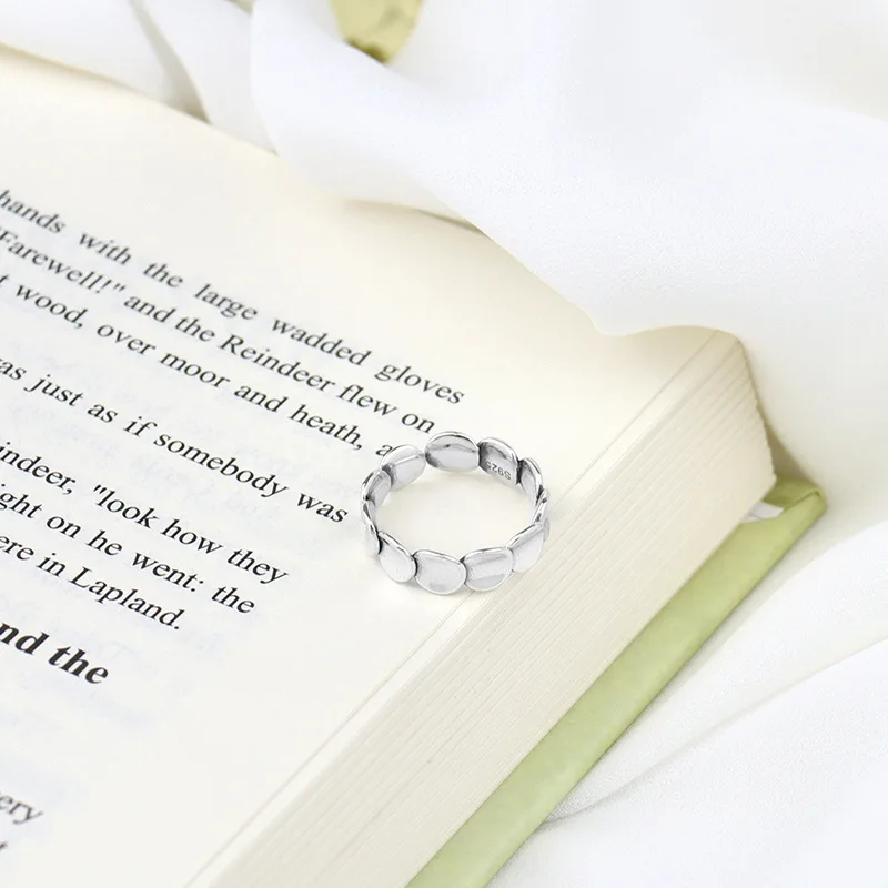 

Lispector 925 Sterling Silver Vintage Simple Fish Scales Rings for Women Minimalist Retro Matching Ring Unisex Jewelry Gifts