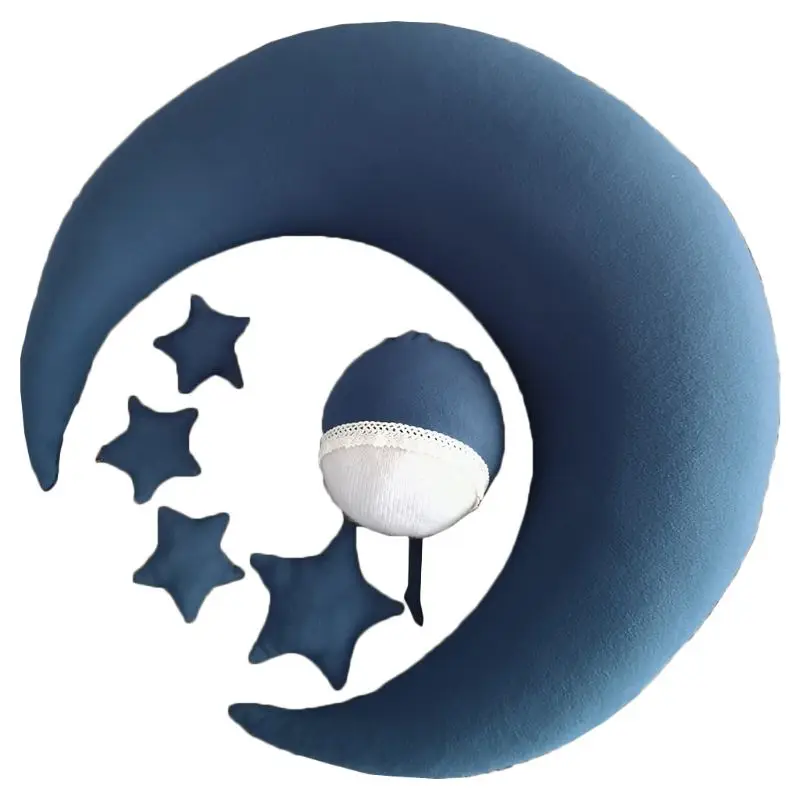 Детская шапка с изображением Луны и подушки и звезд Набор для новорожденных аксессуары для фотосъемки реквизит для фотосъемки новорожденн... от AliExpress WW