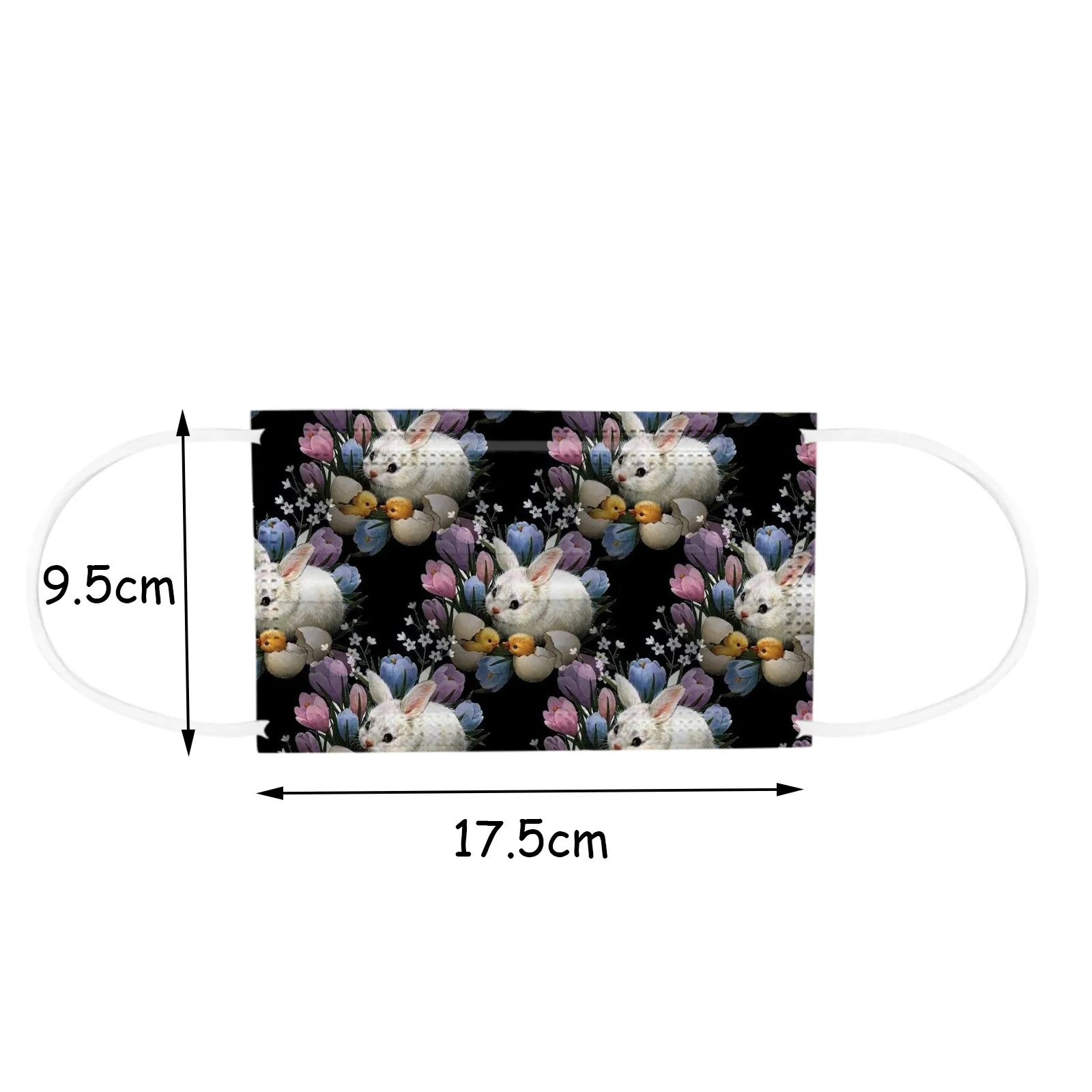 

20PCS Unisex Dustproof Protective Disposable Face Masks Fashion Easter Rabbit Printed 3Ply Health Care mascarillas Face Mask