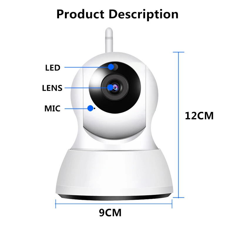 1080P IP камера для домашней безопасности двухсторонняя аудио HD 720P беспроводная