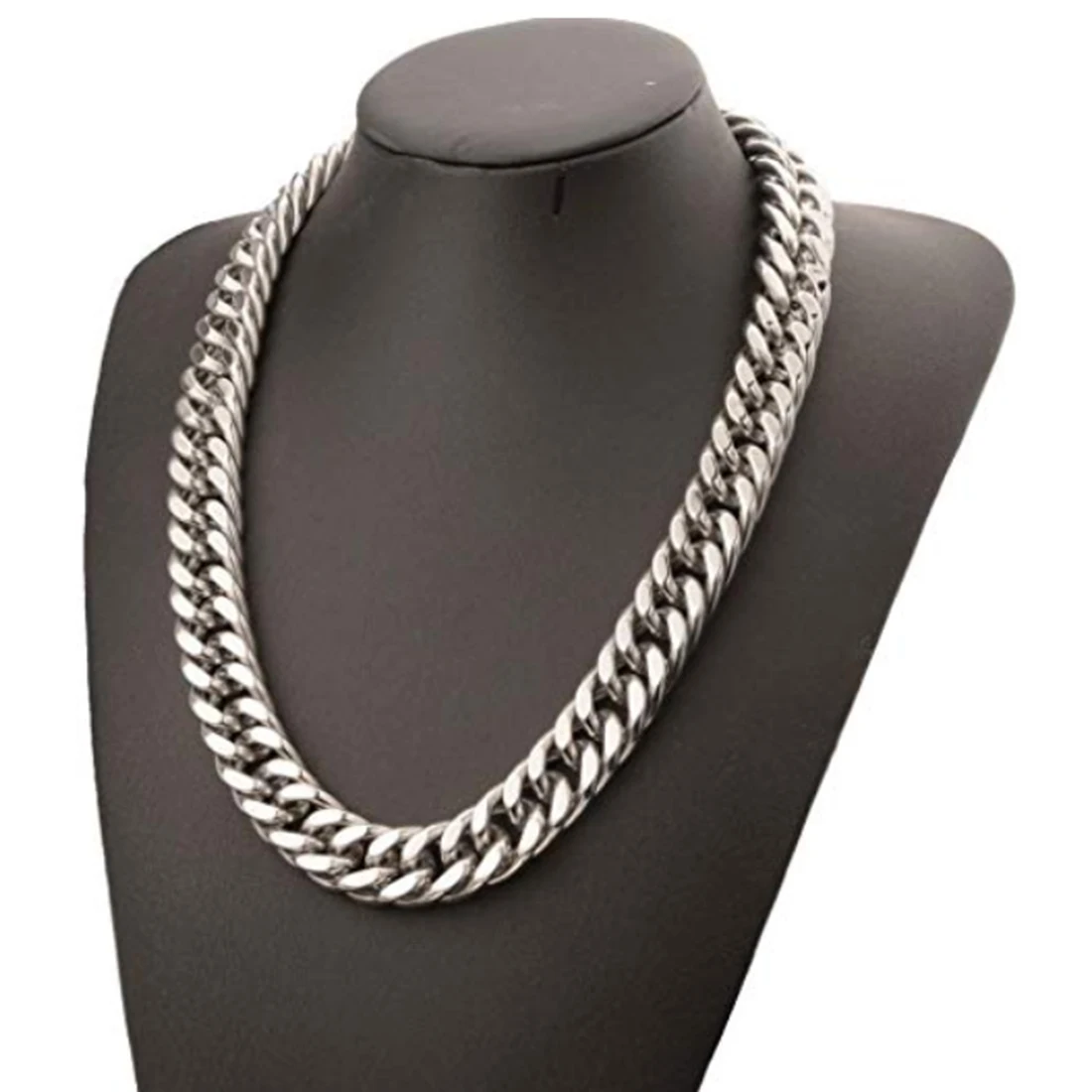 17MM Wide Fashion 316L Stainless Steel Silver Color Cuban Curb Miami Chain Men's Necklace Or Bracelet 7-40" Cool Jewelry Gift |